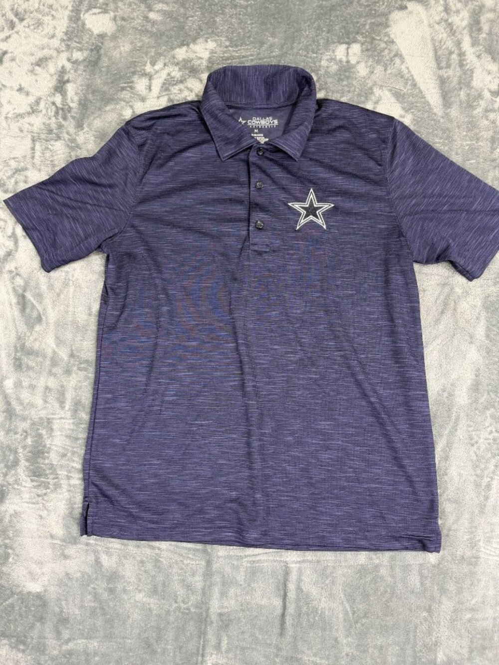 Dallas Cowboys Authentic Mens Polo Shirt Medium Navy Blue Short Sleeve